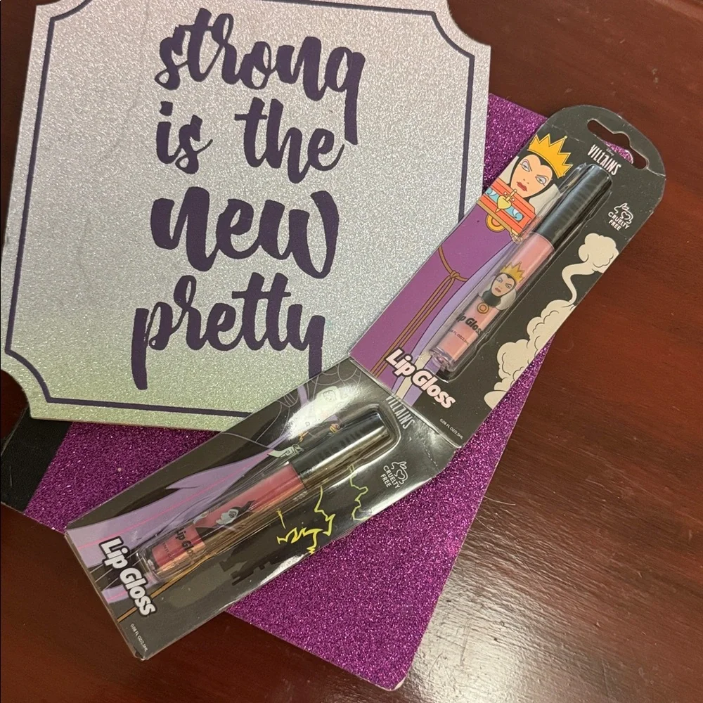 NWT 2 color DISNEY Female VILLAINS cruelty free lip gloss. Yes I see the irony.